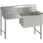 Thumbnail image #1 for BK Resources BKS6-1-1620-14-18LS One-Compartment Stainless Steel Sink, Left Drainboard, 16-Gauge, 16 x 20 x 14 Bowl, 10-Inch Backsplash