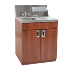 Thumbnail image #1 for Eagle Group PHS-S3-H-LB Portable Self-Contained 3-Compartment Hand Sink with Hot & Cold Water and Laminate Cabinet