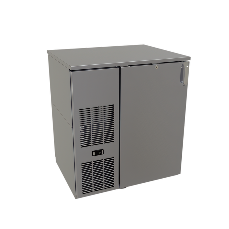 Product image #1 for Glastender CP1FB32 Pass-Thru Front-Serviced Back Bar Cooler, 32 Inch, One-Section, Bar Profile, Self-Contained Refrigeration