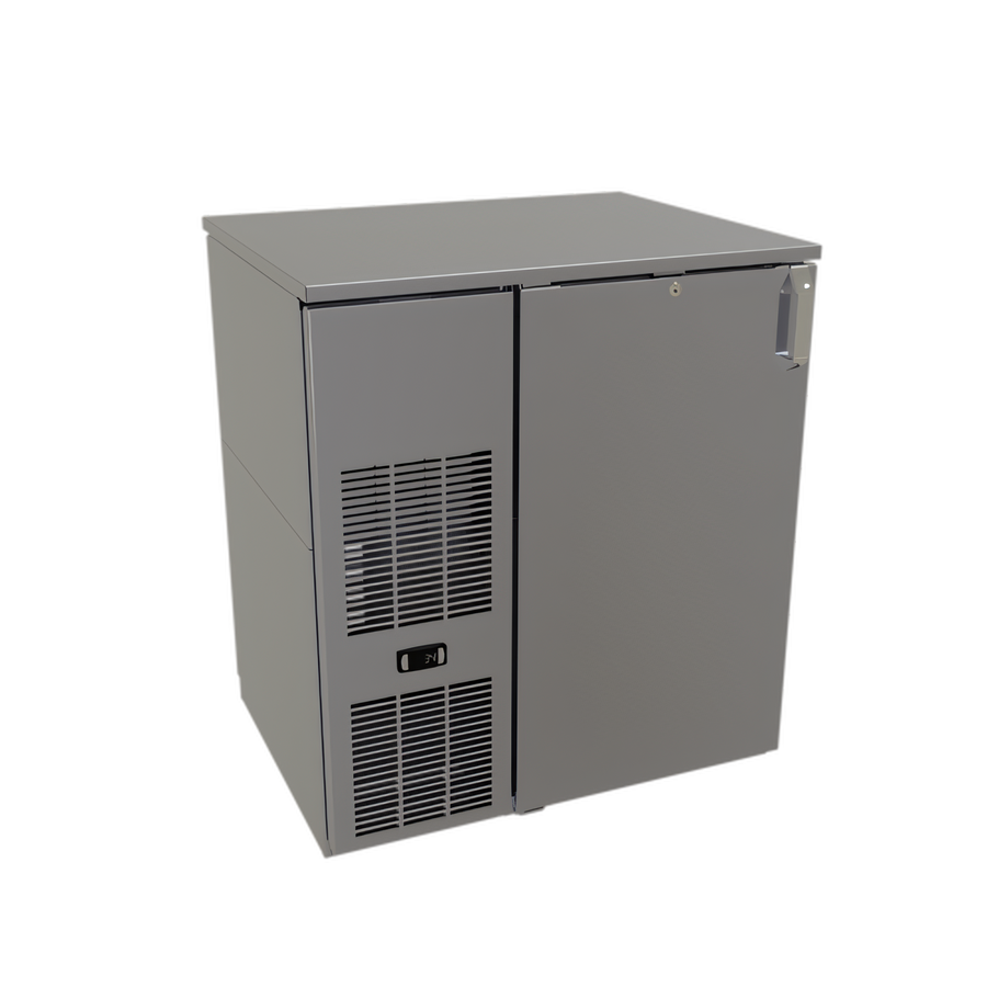 Product image #1 for Glastender CP1FB32 Pass-Thru Front-Serviced Back Bar Cooler, 32 Inch, One-Section, Bar Profile, Self-Contained Refrigeration