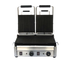 Thumbnail image #1 for Omcan Double Countertop Panini Grill with Grooved Cast Iron Top & Bottom Plates, 10 x 18 Inch, 220V