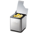 Thumbnail image #1 for Edlund 1/6 Size Stainless Steel Cold Pan Box with 3/4 Hinged Lid and Black Insert