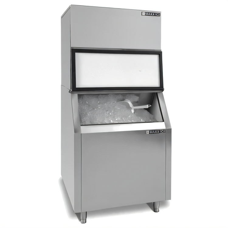 Product image #1 for Maxx Ice 30 Inch Modular Full Dice Cube Air-Cooled Ice Machine with 580 lb Storage Bin