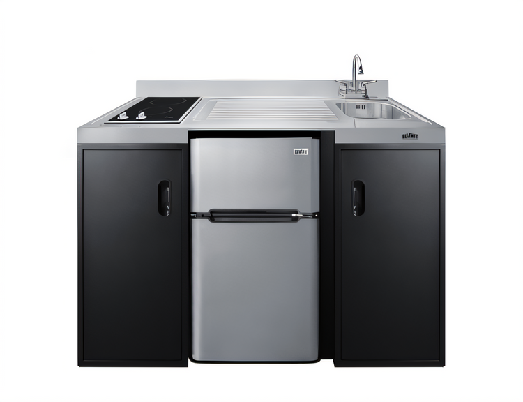 Product image #1 for 54-Inch All-in-One Kitchenette with 2-Burner Smooth-Top Cooktop, 19-Inch Compact Refrigerator, Sink, and Storage Cabinet