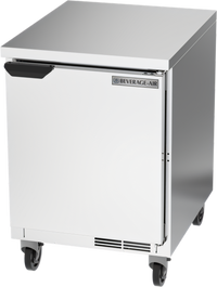 Beverage-Air WTR24AHC-FLT 24-Inch One-Section Worktop Refrigerator with Solid Door and Flat Top