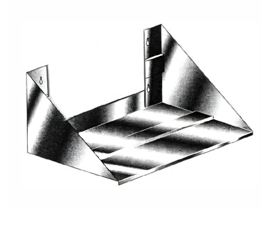 Product image #1 for Wall-Mounted Stainless Steel Microwave Shelf, 18 x 24 Inches