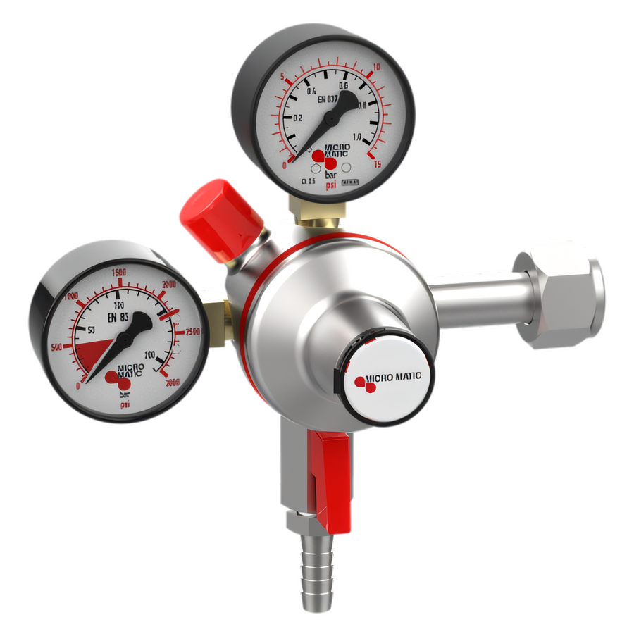 Product image #1 for Micro Matic Premium Plus Double Gauge CO2 Primary Regulator, 0-15 PSI