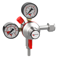 Micro Matic Premium Plus Double Gauge CO2 Primary Regulator, 0-15 PSI