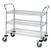 Thumbnail image #1 for Quantum 48-Inch x 18-Inch 3-Shelf Chrome-Plated Wire Utility Bus Cart