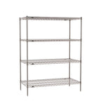 Thumbnail image #1 for Metro Super Erecta SE-183063K4-S-4 Stationary Wire Shelving Starter Unit, 30"W x 18"D x 63"H, 4 Shelves, Gray Epoxy Finish