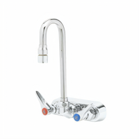 T&S Brass B-1115-132XN5CR Wall-Mount 4-Inch Centers Workboard Mixing Faucet with 2-7/8