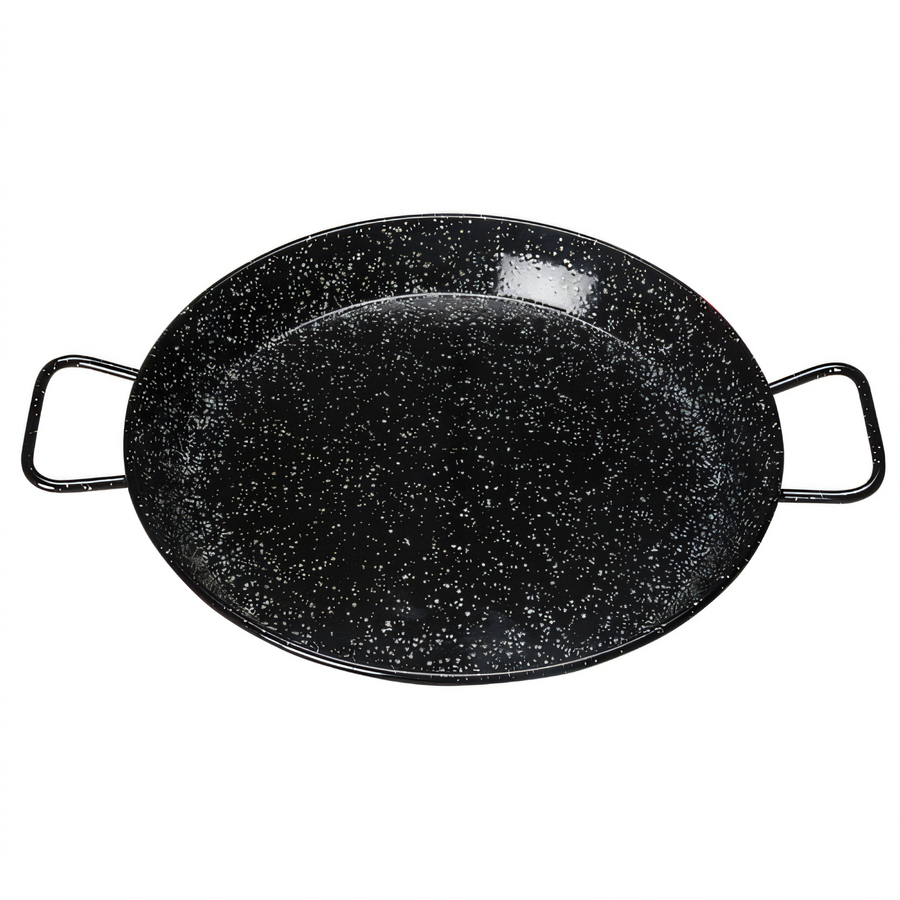 Product image #1 for Winco 14-1/8 Inch Enameled Carbon Steel Round Paella Pan with 2 Handles