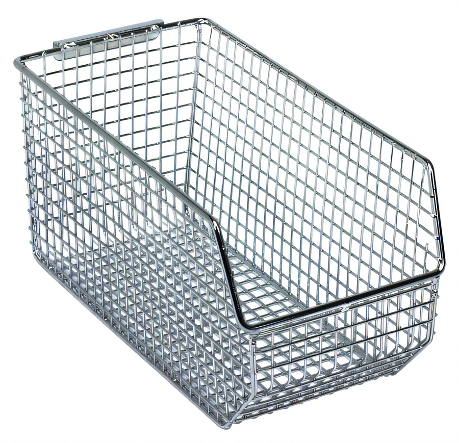 Product image #1 for Quantum Rectangular Mesh Stack & Hang Bin, 10-3/4" x 5-1/2" x 5", Chrome-Plated