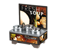 Vollrath Cayenne Full-Size Electric Rethermalizing Soup Merchandiser Base with Menu Board and 4 Qt Accessory Pack