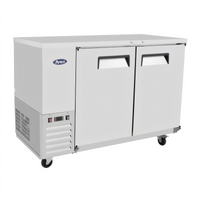Atosa Shallow Depth Two-Section Back Bar Cooler with Locking Solid Doors, 48 Inch, 11.5 Cu. Ft.