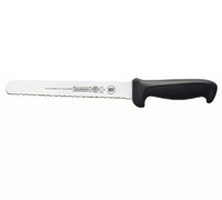 Mundial 8-Inch Serrated Safety Sub Shop Slicer Knife with Black Antimicrobial Handle