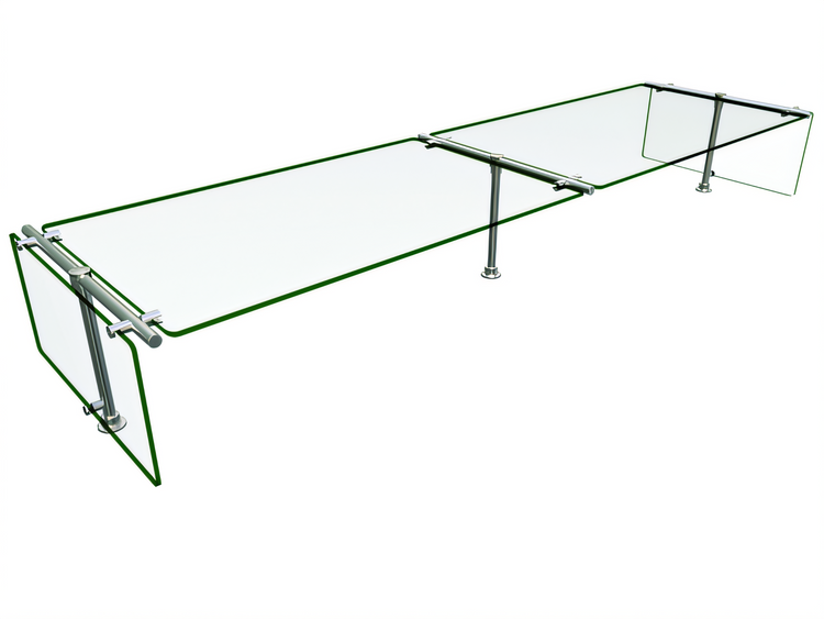 Product image #1 for Hatco Flav-R-Shield ES53 72-Inch 2-Bay Stationary Double-Sided Self-Service Sneeze Guard