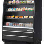 Thumbnail image #1 for Turbo Air TOM-50MB-SP(-A)-N Vertical Open-Air Cooler Merchandiser, 12.3 Cu. Ft., Self-Contained, 3 Adjustable Stainless Steel Shelves, LED