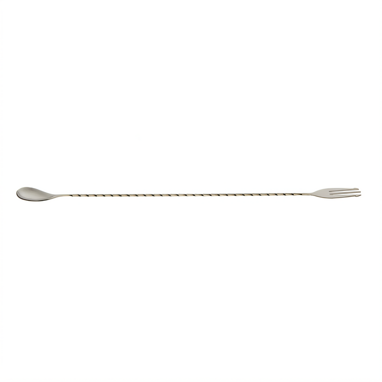 Product image #1 for 15 3/4-Inch Stainless Steel Bar Spoon with Twisted Stem and 3-Tine Fork End
