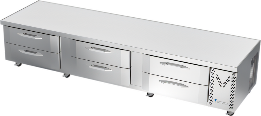Product image #1 for Victory Refrigeration CBR112HC Three-Section 112" Chef Base Refrigerator with V-Core Technology