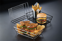 American Metalcraft Rectangular Stainless Steel Grid-Bottom Serving Basket, 9 x 6 x 2-1/2 Inches