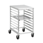 Thumbnail image #1 for Channel Manufacturing 425A/P Half-Height Aluminum Bun Pan Rack, Poly Top, End Load, 9 Full-Size or 18 Half-Size Pan Capacity