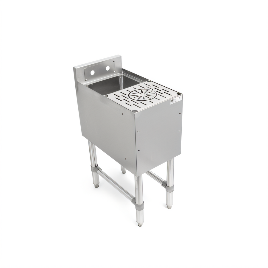 Product image #1 for John Boos UBMS-1812-X Freestanding Slim-Line Underbar Mixology Station, 12-Inch Wide, with Sink Bowl and Push-Down Rinser Faucet