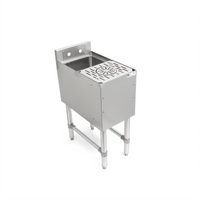 John Boos UBMS-1812-X Freestanding Slim-Line Underbar Mixology Station, 12-Inch Wide, with Sink Bowl and Push-Down Rinser Faucet