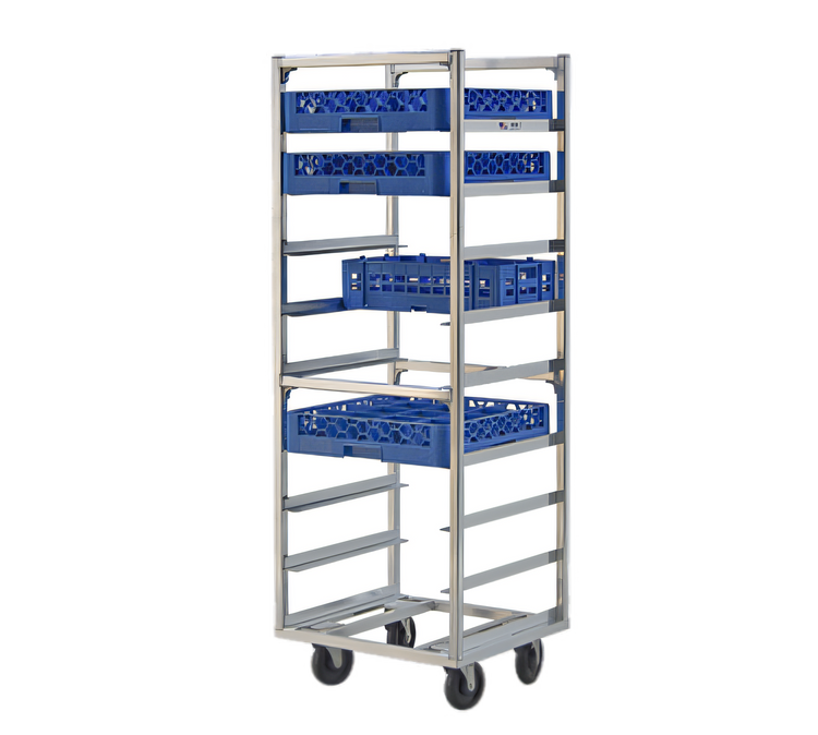 Product image #1 for Mobile Full-Height Cup/Glass Rack Cart, Open Sides, 9-Rack Capacity