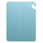 Thumbnail image #1 for CFS Brands Cut-N-Carry CB182412BL Blue Co-Polymer Cutting Board with Food Safety Hook, 18 x 24 x 1/2 Inch Case of 6