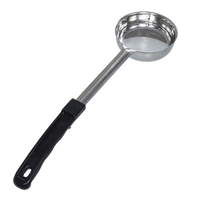 Crestware 6 oz Solid Portion Control Serving Spoon with Black Handle
