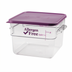 Thumbnail image #1 for Cambro CamSquare Allergen-Free 12 Qt Square Food Storage Container with Handles, Clear Polycarbonate