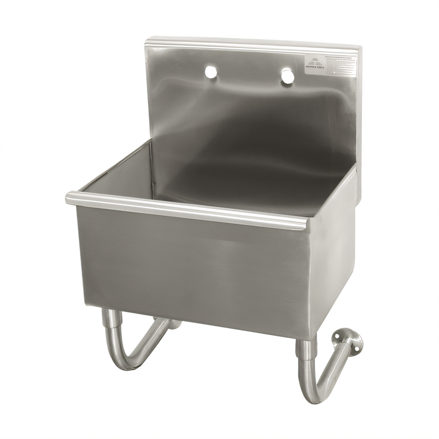Product image #1 for Wall-Mounted 31-Inch Stainless Steel Service Sink with 12-Inch Deep Bowl and Splash Mount Faucet Provision
