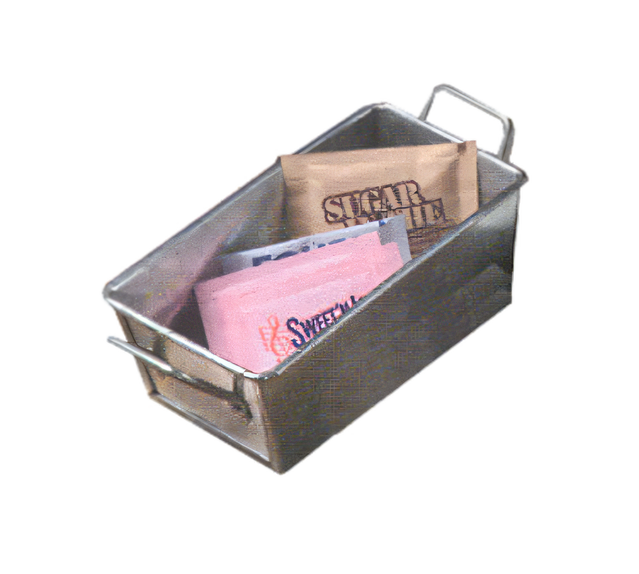 Product image #1 for American Metalcraft Galvanized Steel Sugar Packet Holder with Handles, 5 x 3 x 2 Inch, Silver