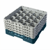 Thumbnail image #2 for Cambro Camrack 20-Compartment Full-Size Glass Rack with 4 Soft Gray Extenders, Teal