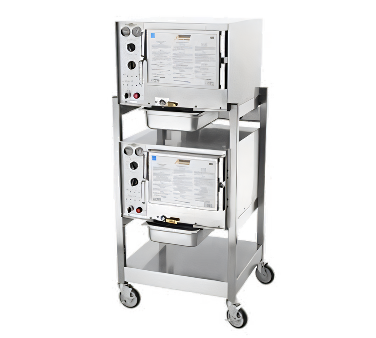 Product image #1 for AccuTemp Steam'N'Hold 2-Cavity Double-Stacked Connectionless Vacuum Steamer with Stand and Casters, Electric