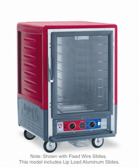 Metro C5 3 Series Insulation Armour Mobile 1/2-Height Combination Heated Holding and Proofing Cabinet with Clear Polycarbonate Door and Lip Load Slides