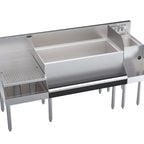 Thumbnail image #1 for Krowne Royal Series KR24-W66B-10 66-Inch Underbar Ice Bin/Cocktail Station with 110-lb Ice Capacity, Blender Sink, Recessed Drainboard & Cold Plate