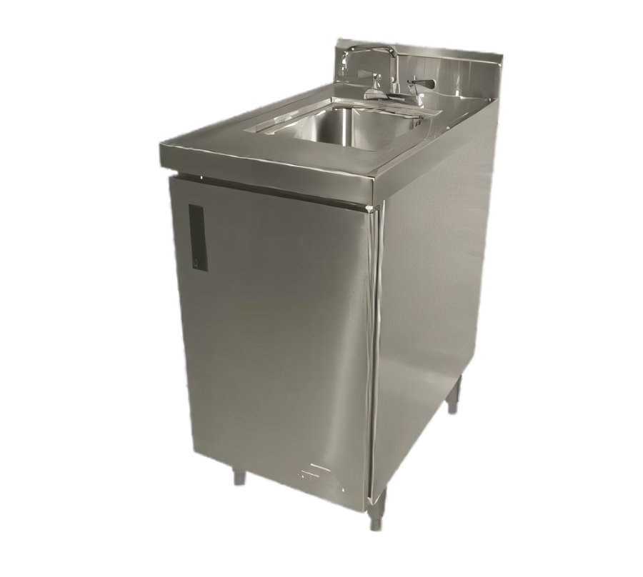 Product image #1 for Advance Tabco SHK-302 24-Inch x 30-Inch Freestanding Stainless Steel Sink Cabinet with 10-Inch Deep Bowl, Faucet and 5-Inch Backsplash