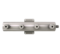 4-Station Beer Dispensing Manifold with 1/2 Inch Barb Inlet
