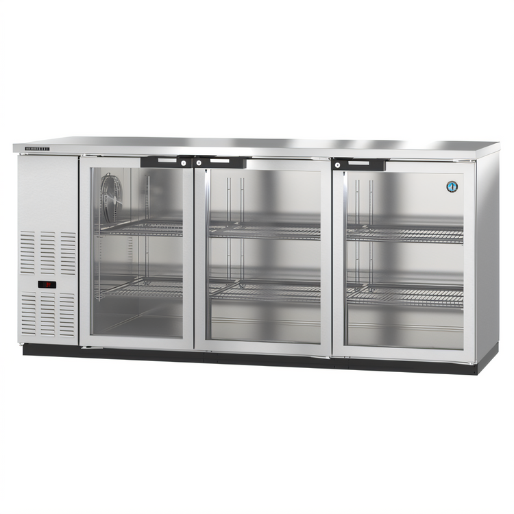 Product image #1 for Hoshizaki 80-Inch Three-Section Glass Door Back Bar Cooler with Stainless Steel Exterior