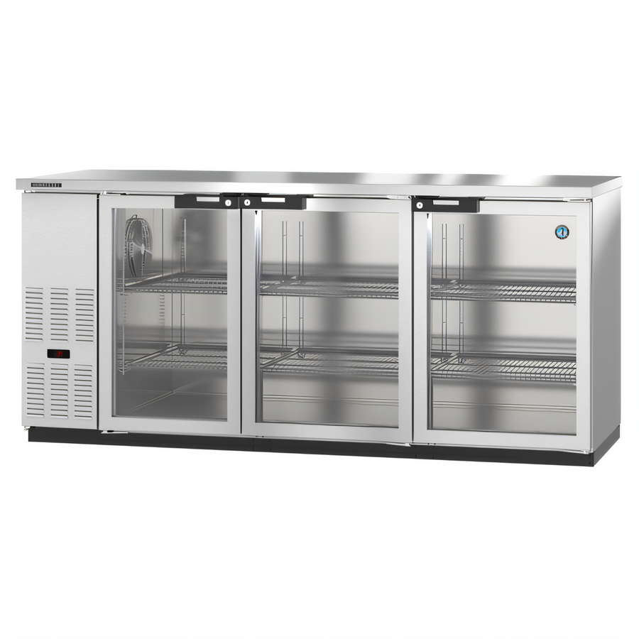Product image #1 for Hoshizaki 80-Inch Three-Section Glass Door Back Bar Cooler with Stainless Steel Exterior