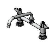 equip 8-Inch Deck Mount Manual Mixing Faucet with Swing Nozzle and Lever Handles