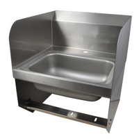 Wall-Mount Stainless Steel Hand Sink with Dual Side Splashes, 14 x 10 x 5-Inch Bowl and 1-Hole Deck Faucet Mount