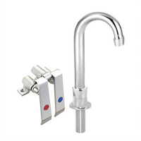 BK Resources OptiFlow Dual Pedal Deck-Mounted Knee Valve Kit with 3-1/2 Inch Gooseneck Spout