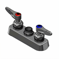 T&S Brass Workboard Mixing Faucet, 4-Inch Centers, Deck Mount, Less Nozzle