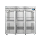 Thumbnail image #1 for Hoshizaki Steelheart R3A-HG Three-Section Half-Height Glass Door Reach-In Refrigerator, 79.03 Cu. Ft., Stainless Steel