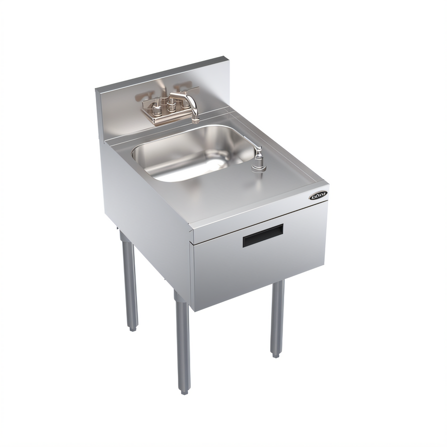 Product image #1 for Krowne Royal Series Freestanding Underbar Hand Sink Unit with Soap & Towel Dispenser, 18 x 24 Inch, 10 x 14 x 7 Bowl