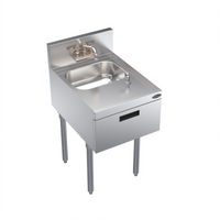 Krowne Royal Series Freestanding Underbar Hand Sink Unit with Soap & Towel Dispenser, 18 x 24 Inch, 10 x 14 x 7 Bowl