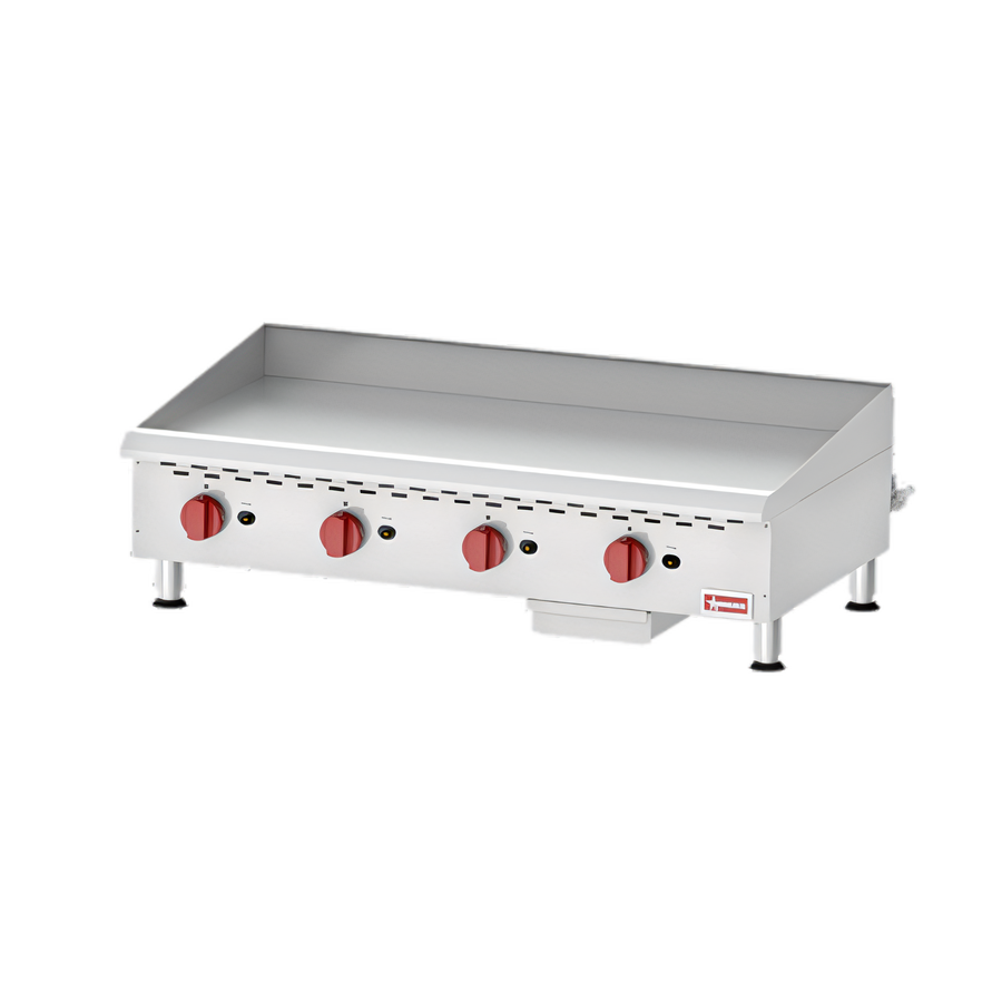 Product image #1 for Omcan USA 48-Inch Countertop Gas Griddle with 3/4-Inch Polished Steel Plate